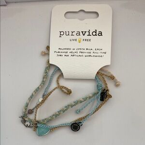 Pura Vida Blue Braided Bracelet Set